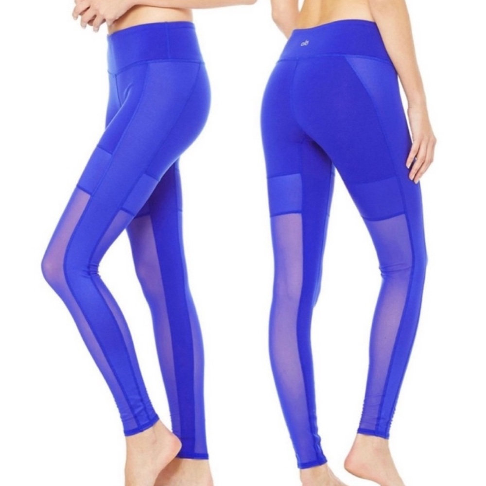 ALO Yoga Lean Leggings Mesh Electric Blue size M